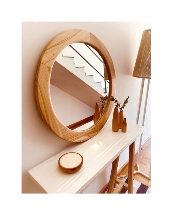 ESPEJO CIRCULAR MADERA - paraiso - Imagen 2