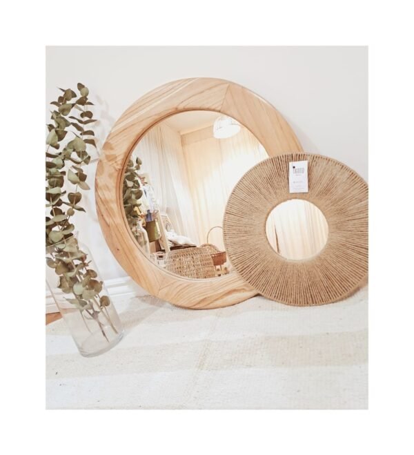 ESPEJO CIRCULAR MADERA - paraiso - Imagen 3