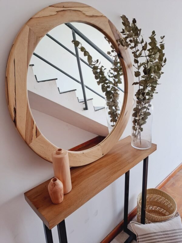 ESPEJO CIRCULAR MADERA - guayubira